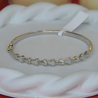 Fan Link Bracelet with CZ Stones Bangle