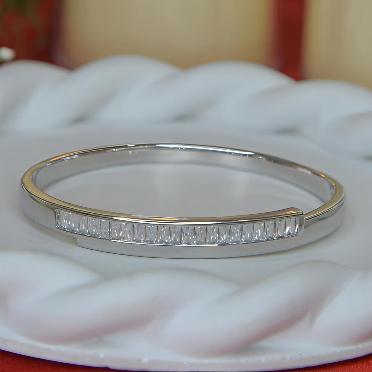 Channel set Cubic Zirconia Bangle