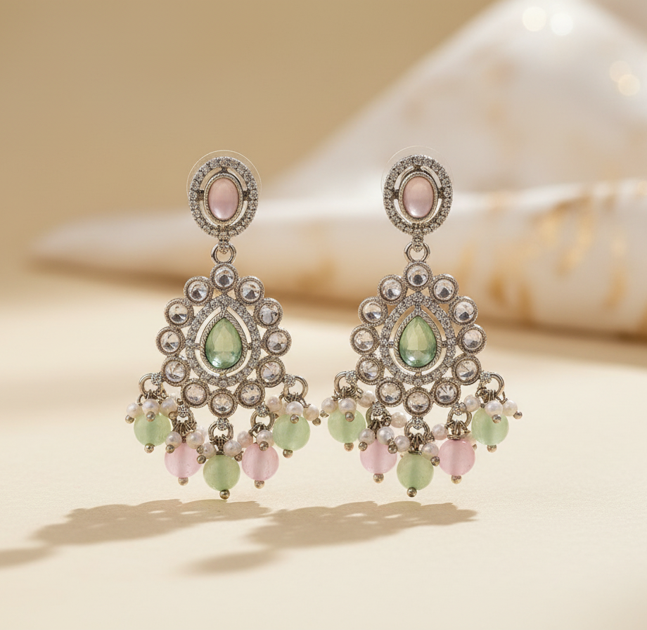 Noor Multi Color Kundan Drop